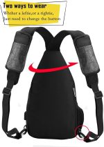 d'yallee 15.4" Sling Bag for Men Crossbody Shoulder Chest Bags Nylon for Travel Gym Sport Hiking with USB Charger Port … - Image 3